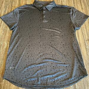 BYLT Premium Basics Performance Polo Golf Shirt Grey Black Splatter Mens Size XL